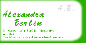 alexandra berlin business card